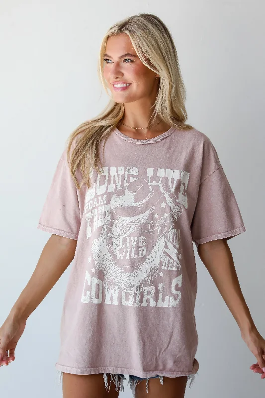 Men’s short-sleeve sporty tee-FINAL SALE - Long Live Cowgirls Taupe Graphic Tee