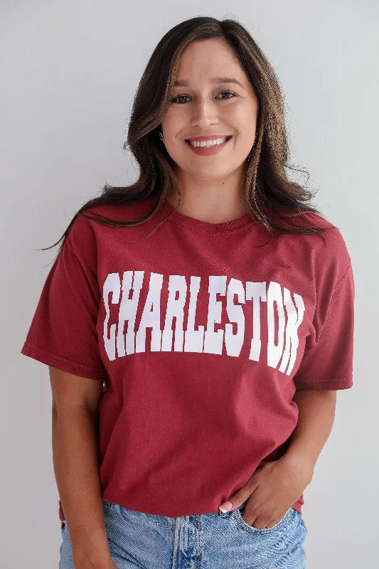 Men’s short-sleeve bold graphic-Maroon Charleston Tee