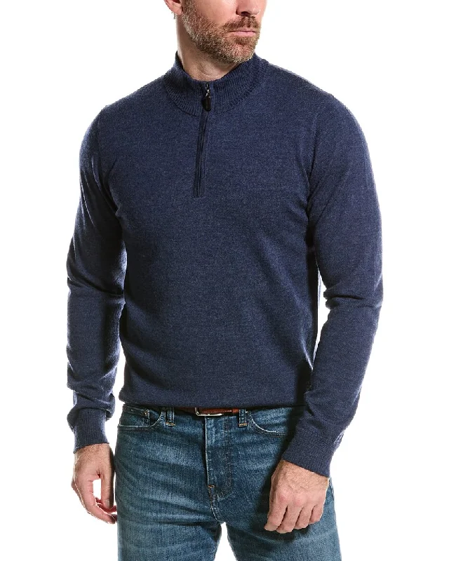 Men’s stylish V-neck sweater-Mette Merino Wool Mock 1/4-Zip Sweater