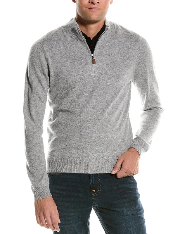 Men’s chunky knit sweater-Mette Quarter Zip Cashmere Pullover