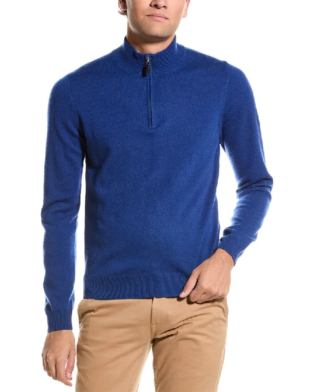 Men’s slim-fit wool sweater-Mette Quarter Zip Cashmere Pullover