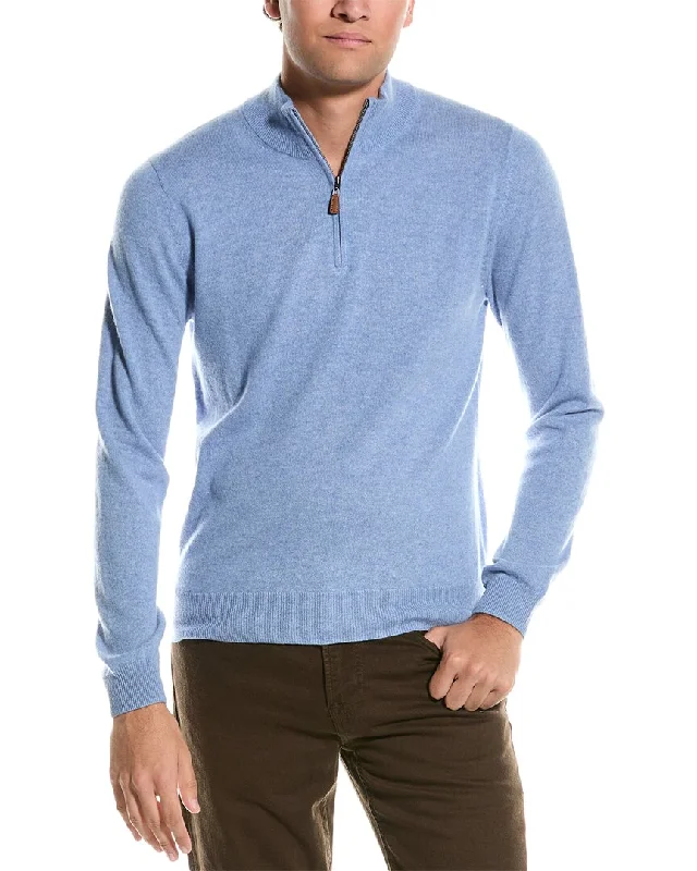 Men’s modern fleece sweater-Mette Quarter Zip Cashmere Pullover