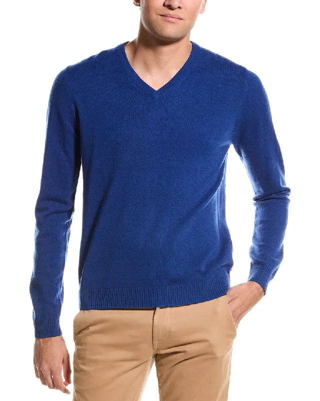 Men’s oversized turtleneck sweater-Mette V-Neck Cashmere Sweater