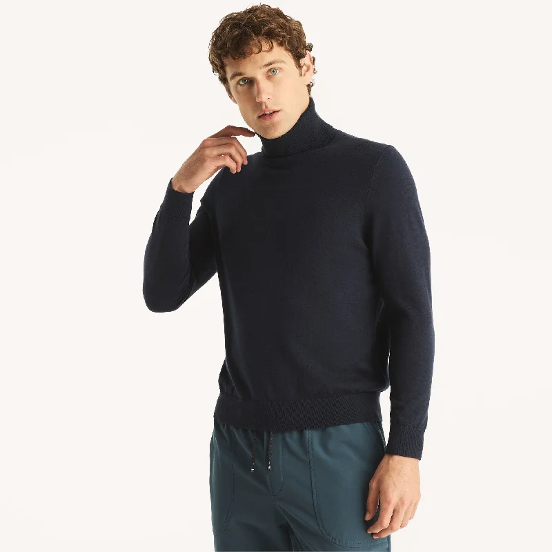 Men’s stylish cotton pullover-Nautica Mens Navtech Turtleneck Sweater