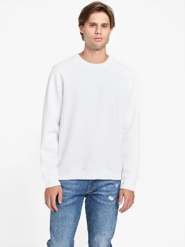 Men’s cozy cotton sweater-Omar Jacquard Crewneck Pullover