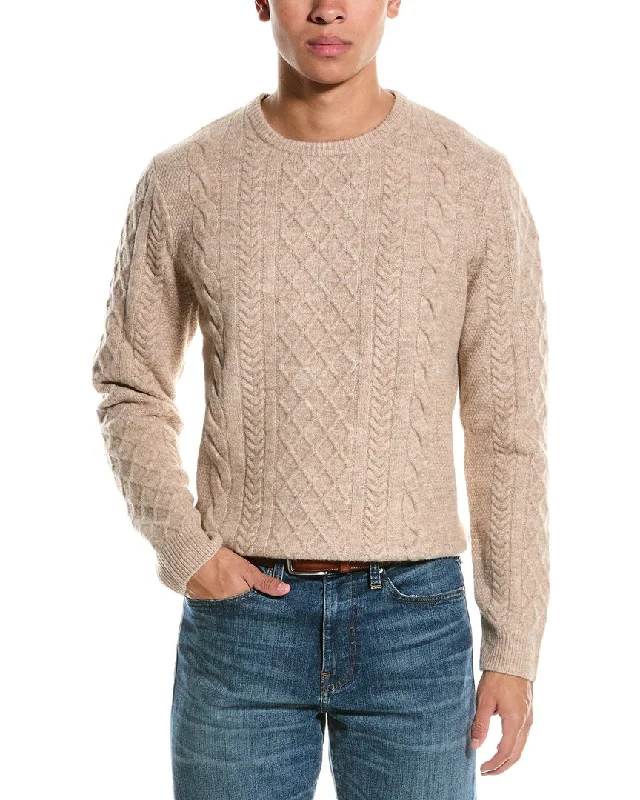 Men’s cozy fleece crew-Paisley & Gray Cable Wool-Blend Crewneck Sweater