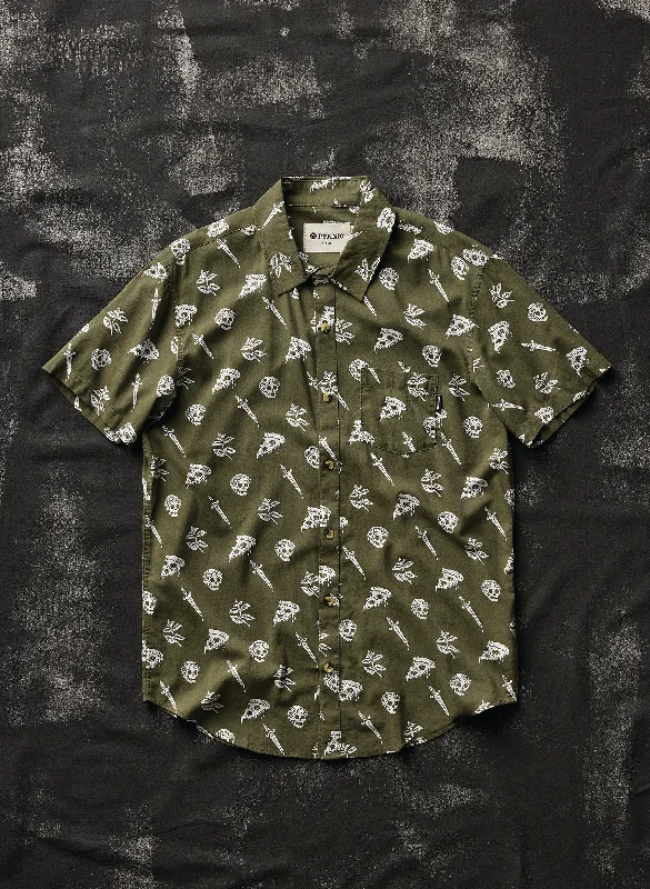 Men’s short-sleeve trendy graphic-Pizza Slayer Button-Up