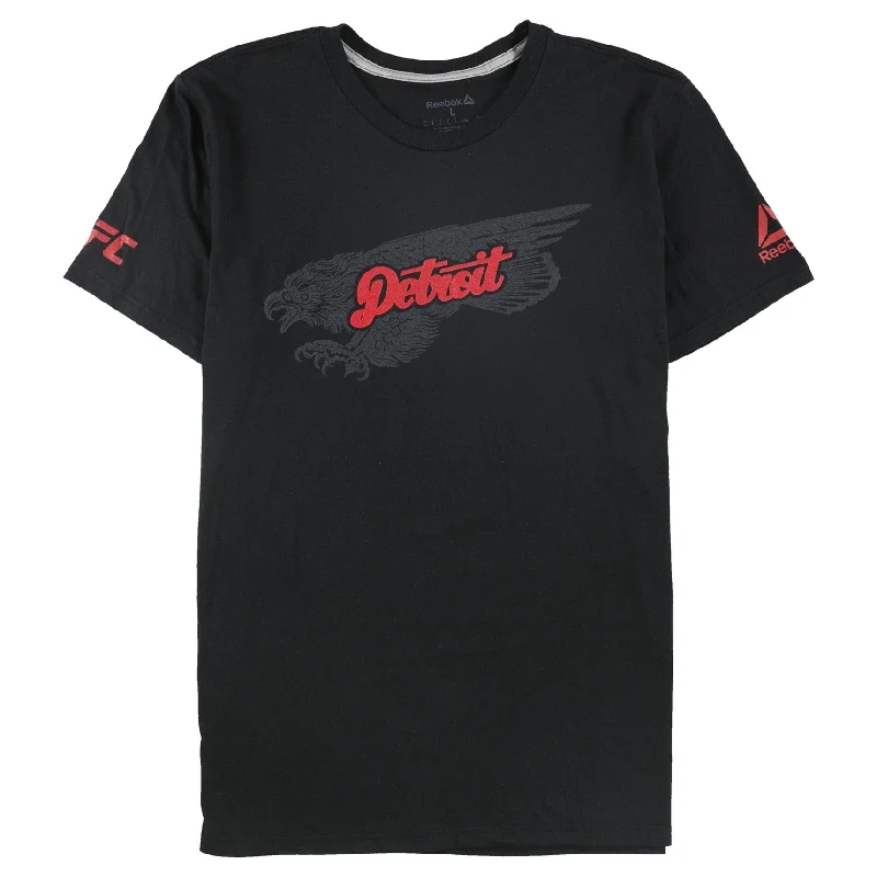 Men’s short-sleeve eco-friendly shirt-Reebok Mens Detroit Graphic T-Shirt