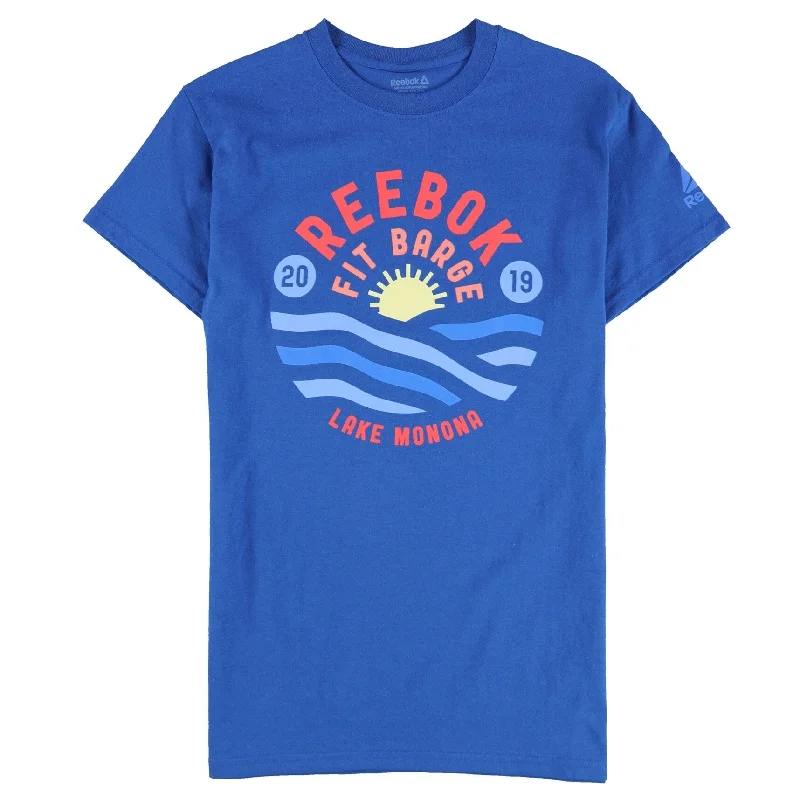 Men’s short-sleeve casual fit-Reebok Mens Fit Barge 2019 Graphic T-Shirt, Blue, Small