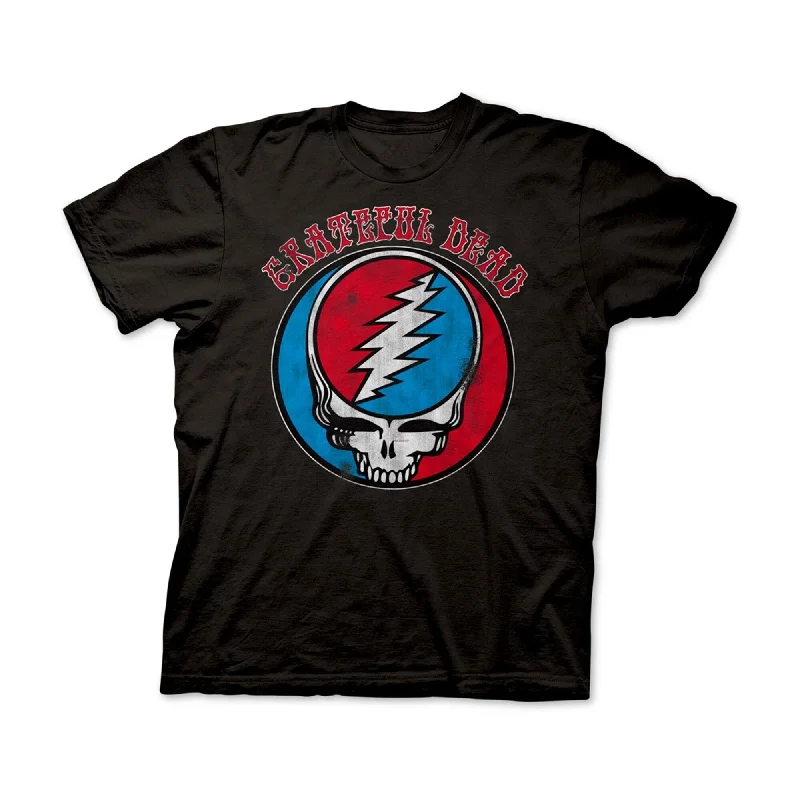 Men’s short-sleeve modern pattern-Ripple Junction Mens Grateful Dead Graphic T-Shirt, Black, Medium