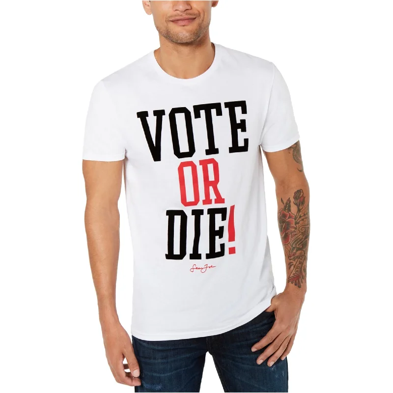 Men’s short-sleeve casual wear-Sean John Mens Vote or Die! Graphic T-Shirt, Black, X-Large