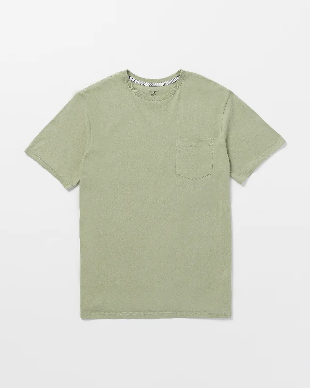 Men’s short-sleeve minimalist tee-Solid Short Sleeve Shirt Pocket Tee - Green Tea