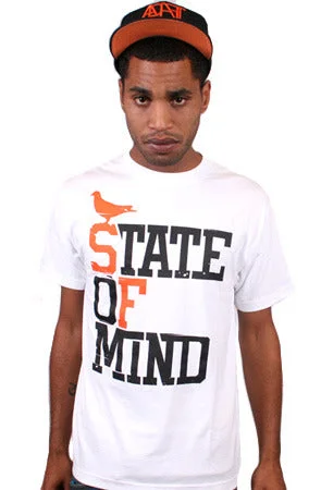 Men’s short-sleeve neutral tone-State of Mind (Men's White/Orange Tee)