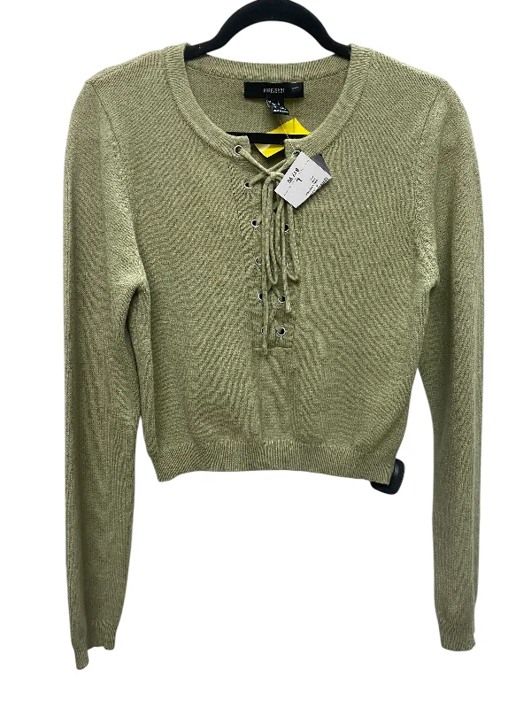 Men’s modern V-neck sweater-Sweater By Forever 21 In Green, Size: L