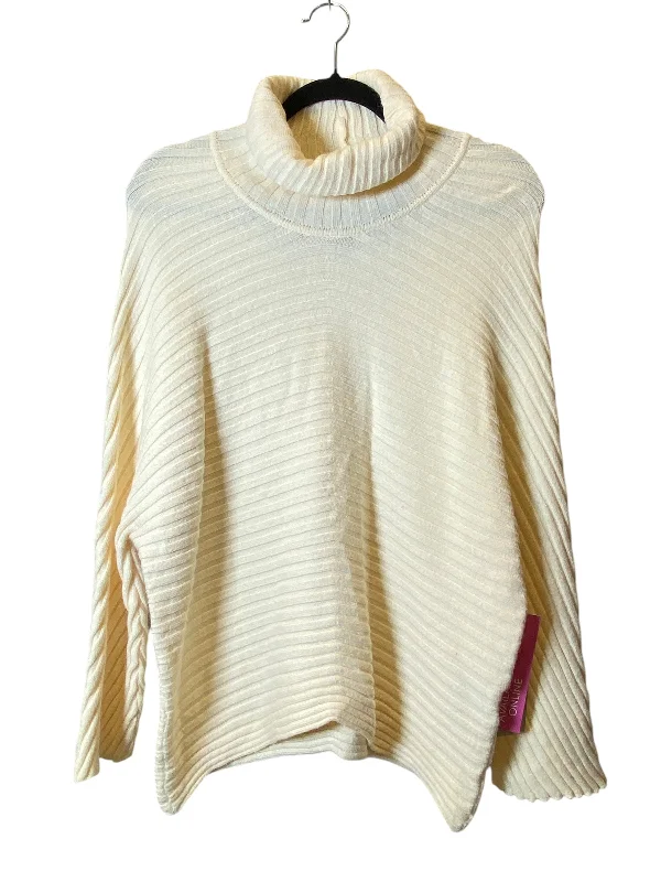 Men’s chunky knit sweater-Sweater By Larry Levine In Cream, Size: M