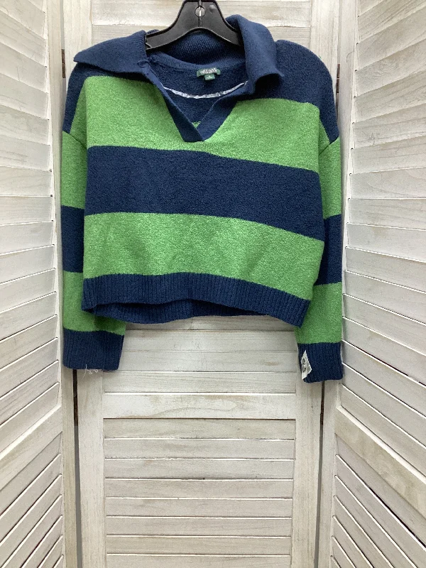 Men’s modern V-neck sweater-Sweater By Wild Fable In Striped Pattern, Size: Xs