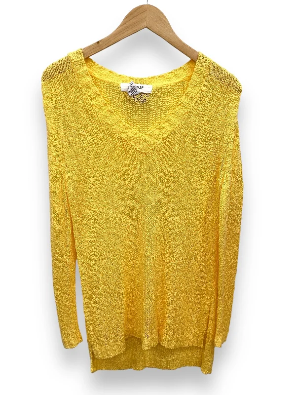 Men’s slim-fit crew neck-Sweater By Workshop In Yellow, Size: S