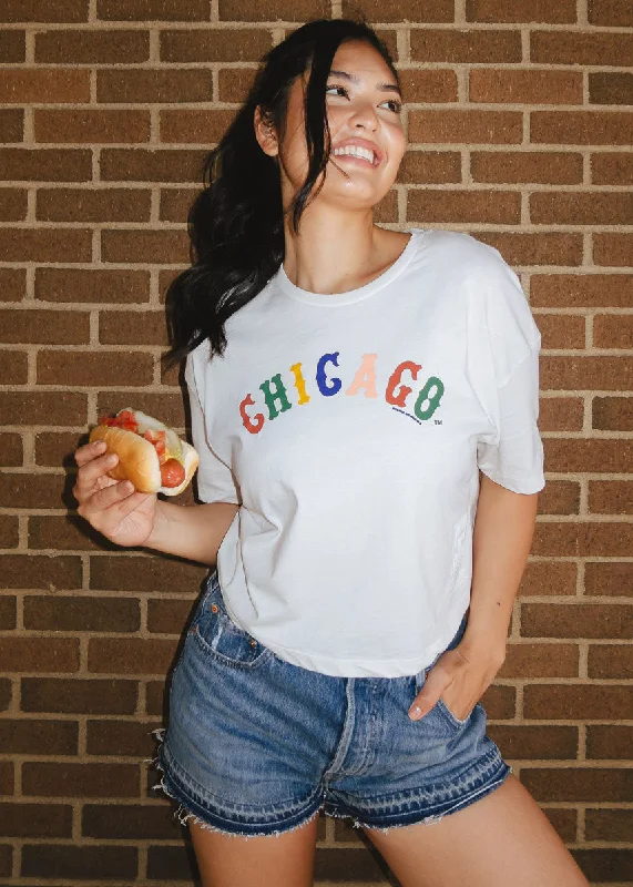 Men’s short-sleeve casual look-Sweet Home Chicago Crop Tee - White Sox