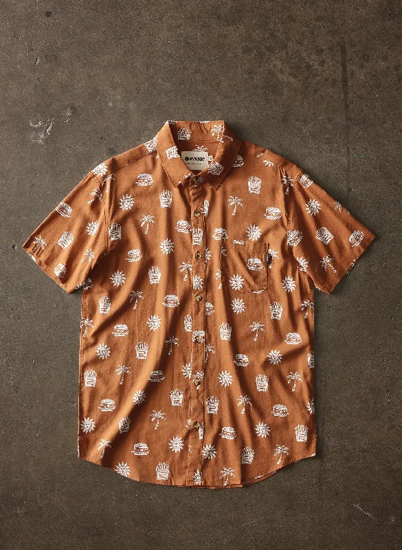 Men’s short-sleeve relaxed design-Take It Greasy Button-Up