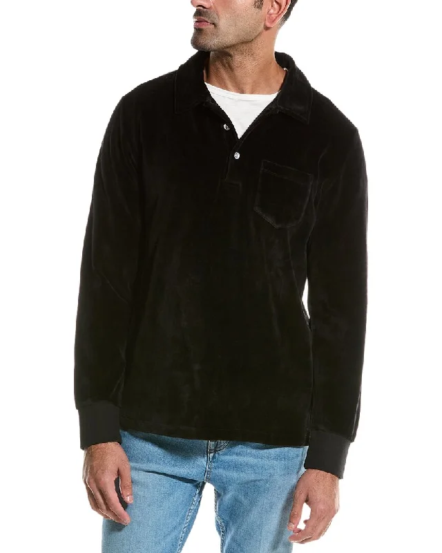 Men’s soft V-neck sweater-Todd Snyder Velour Shirt