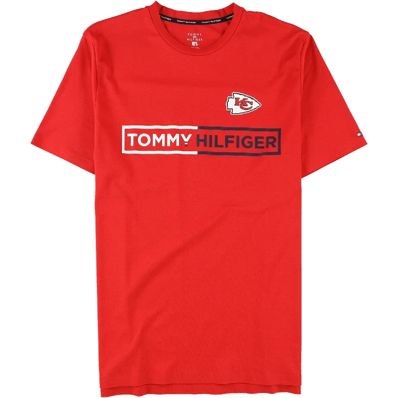 Men’s short-sleeve printed shirt-Tommy Hilfiger Mens Kansas City Chiefs Graphic T-Shirt, Red, Medium