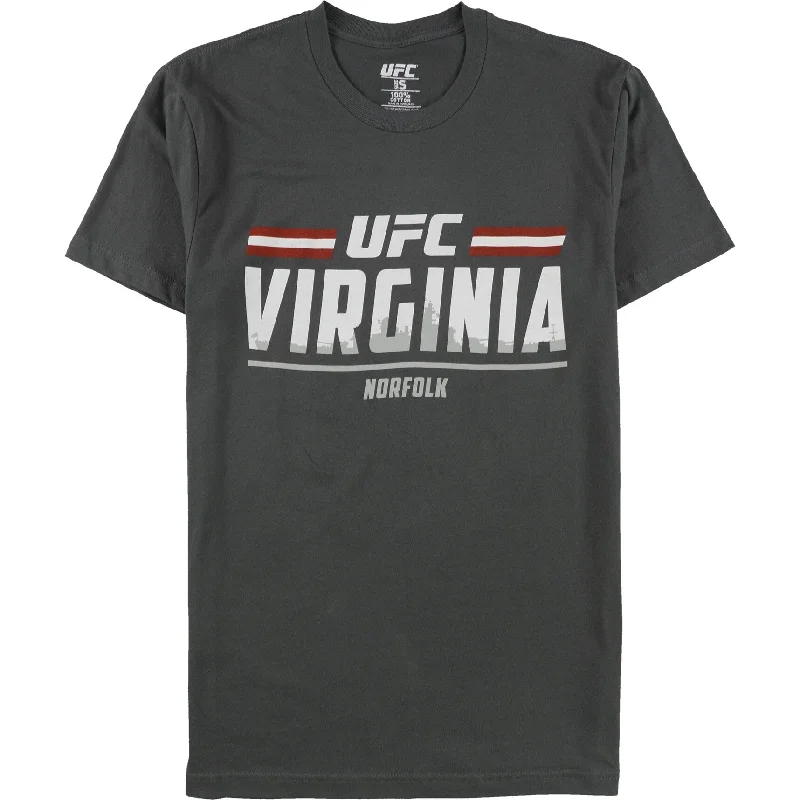 Men’s short-sleeve casual fit-UFC Mens Virginia Norfolk Graphic T-Shirt, Grey, Small