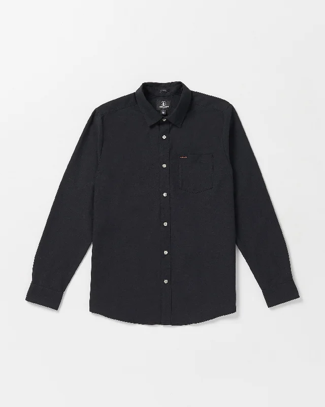 Men’s striped short-sleeve top-Veeco Oxford Long Sleeve Shirt - Black