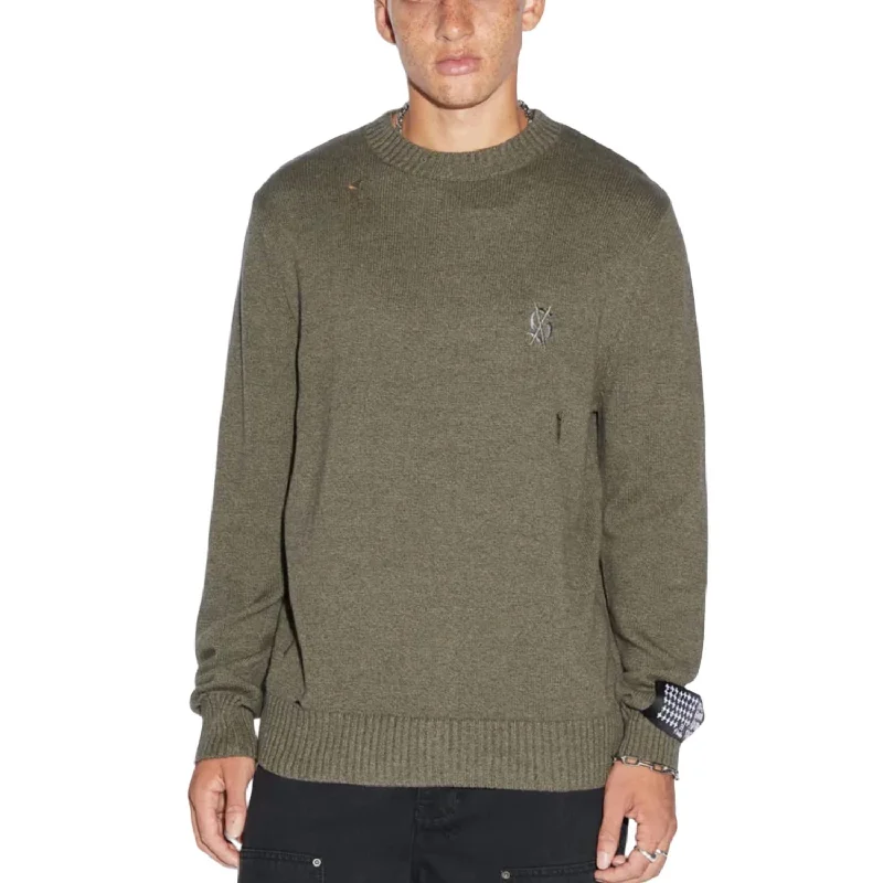 Men’s modern crew sweater-Vintage Dollar Knit Crew Surplus In Sage