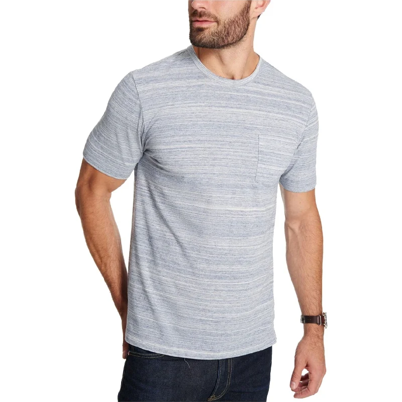 Men’s striped short-sleeve top-Weatherproof Mens Melange Space-Dyed Basic T-Shirt, Blue, Small