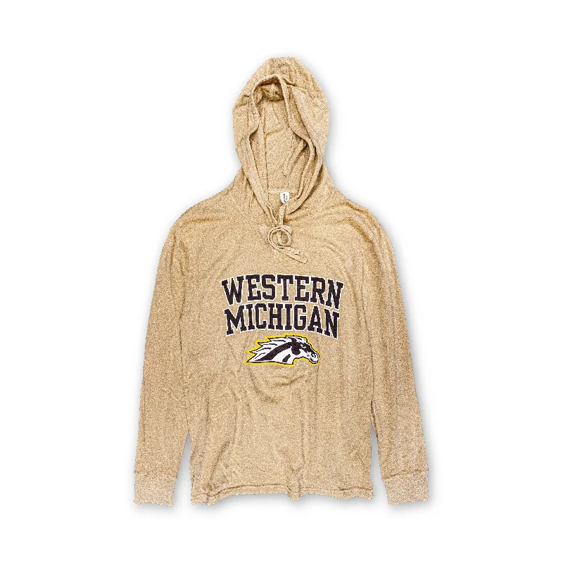 Men’s short-sleeve cool design-Western Michigan Bronco Hooded Long Sleeve Tee