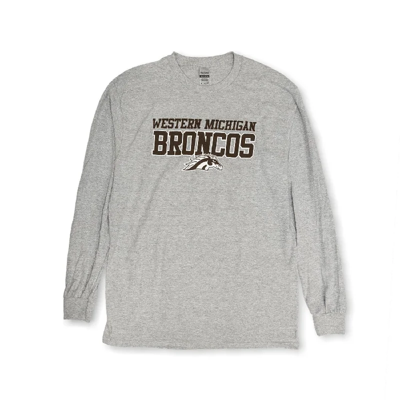 Men’s short-sleeve urban fashion-Western Michigan Broncos Long Sleeve Tee