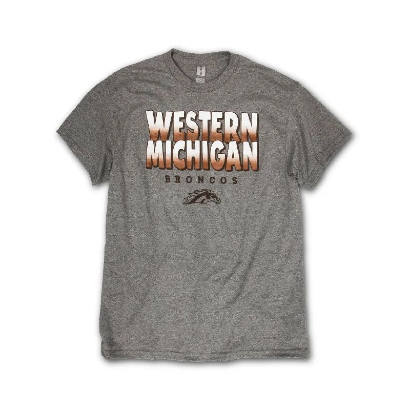 Men’s short-sleeve versatile top-Western Michigan Bubble Fade Tee