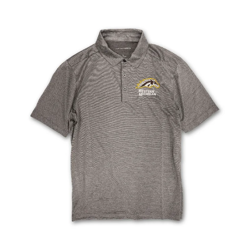 Men’s short-sleeve cool fabric-Western Michigan Shadow Stripe Polo