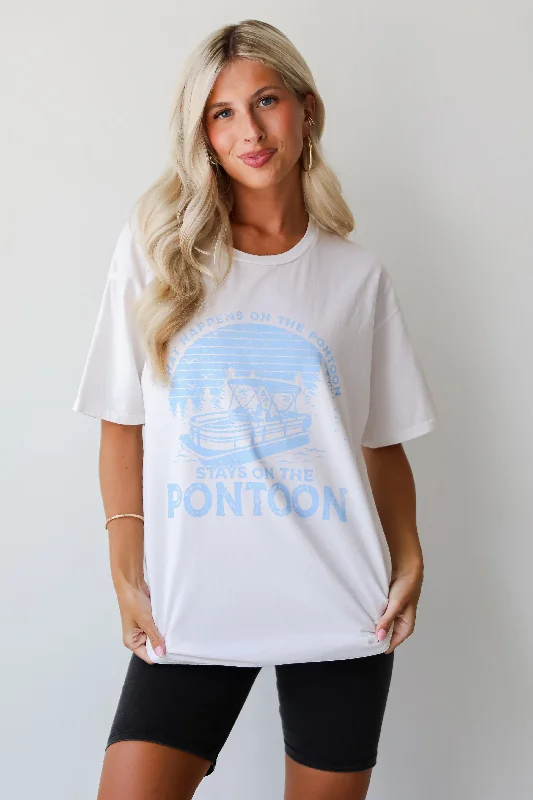 Men’s short-sleeve trendy fit-FINAL SALE - What Happens On The Pontoon Stays On The Pontoon Graphic Tee