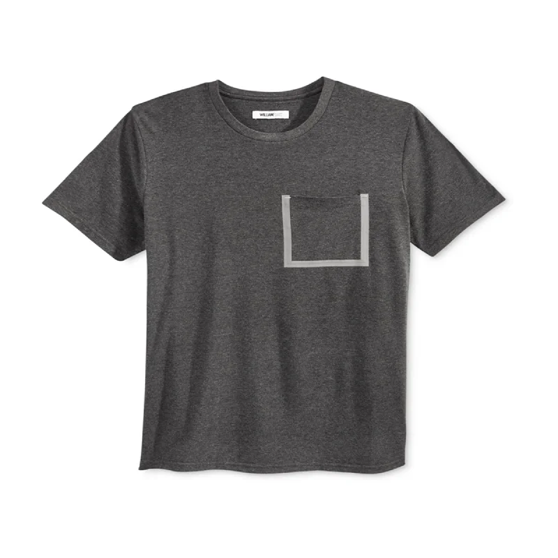 Men’s short-sleeve casual graphic-William Rast Mens Fluxx Pocket Graphic T-Shirt, Grey, Small