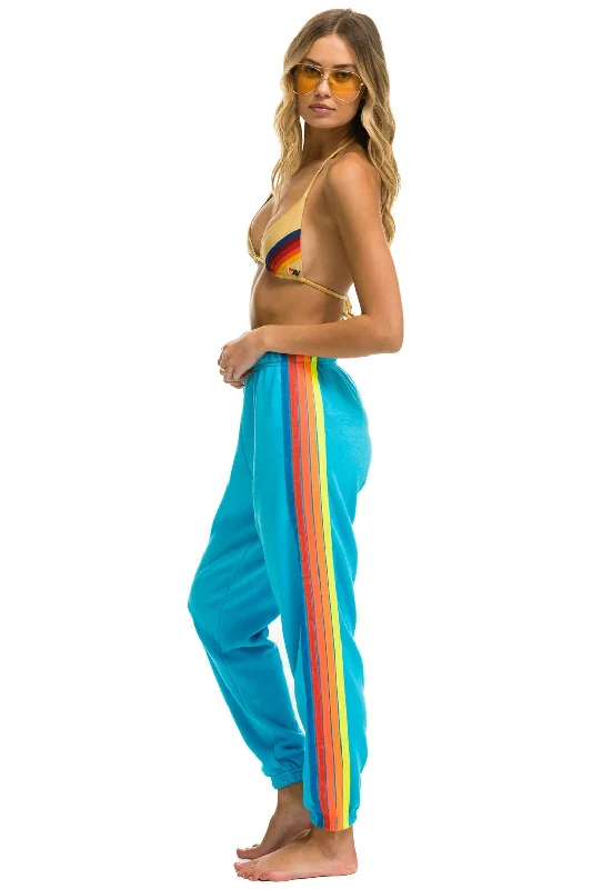 Men’s short-sleeve minimalist tee-5 STRIPE SWEATPANTS - NEON BLUE // NEON RAINBOW