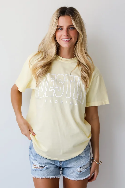 Men’s short-sleeve neutral tone-Yellow Destin Florida Tee