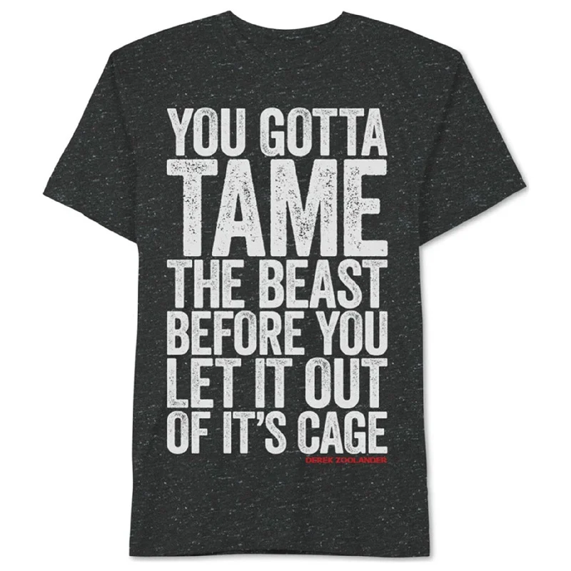 Men’s cotton short-sleeve tee-Zoolander Mens Tame The Beast Graphic T-Shirt