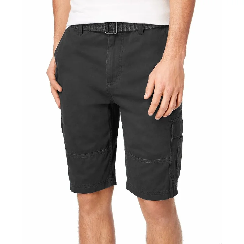 Men’s classic jogger pants-American Rag Men's Belted Relaxed Cargo Shorts Black Size 40"