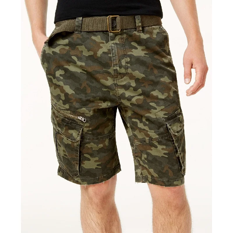 Men’s relaxed-fit black pants-American Rag Men's Camo Cargo 10" Shorts Green Size 29W