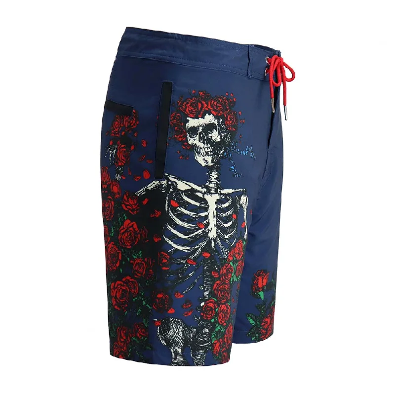 Men’s lightweight khaki pants-Grateful Dead | 48-54 Hybrid Board Shorts | Navy Bertha