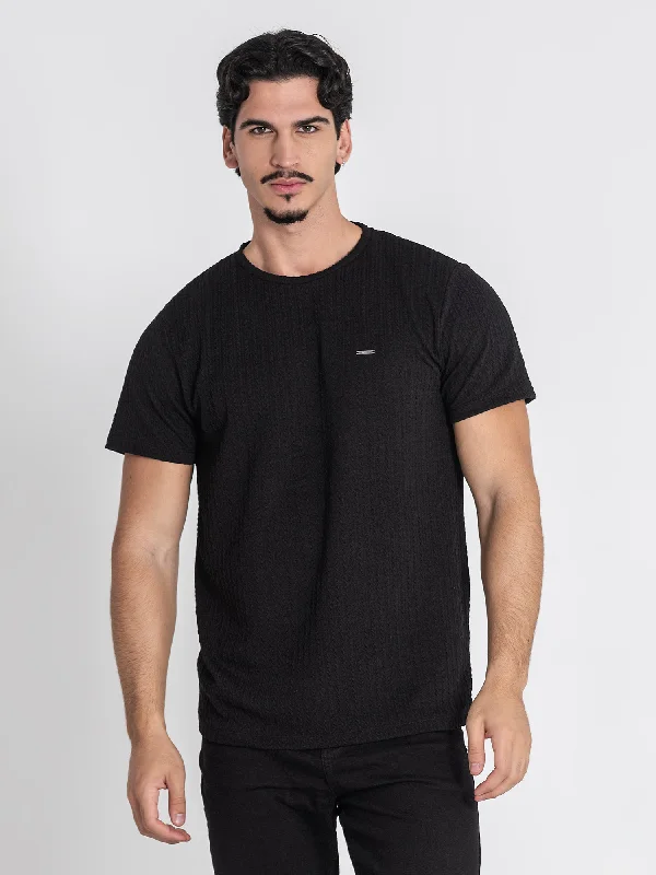 Men’s short-sleeve retro shirt-Black Braid Tee