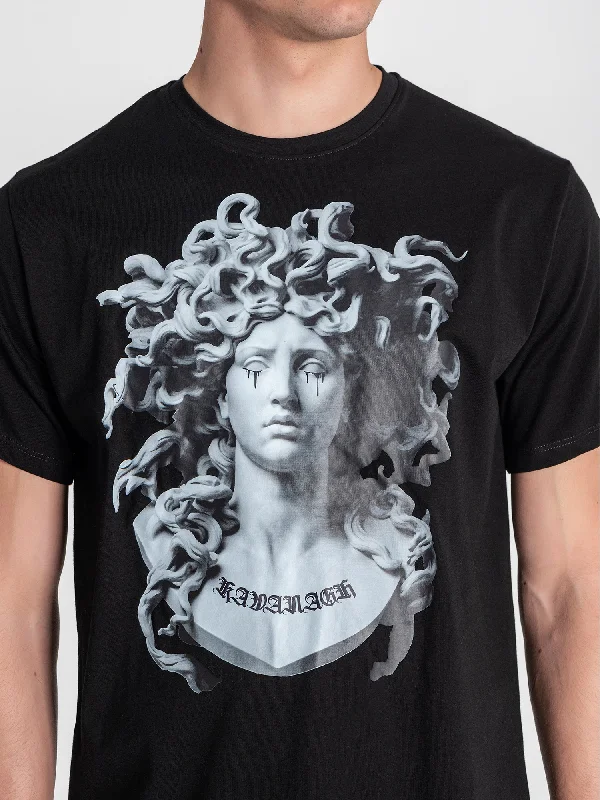 Men’s short-sleeve durable shirt-Black Medusa Tee