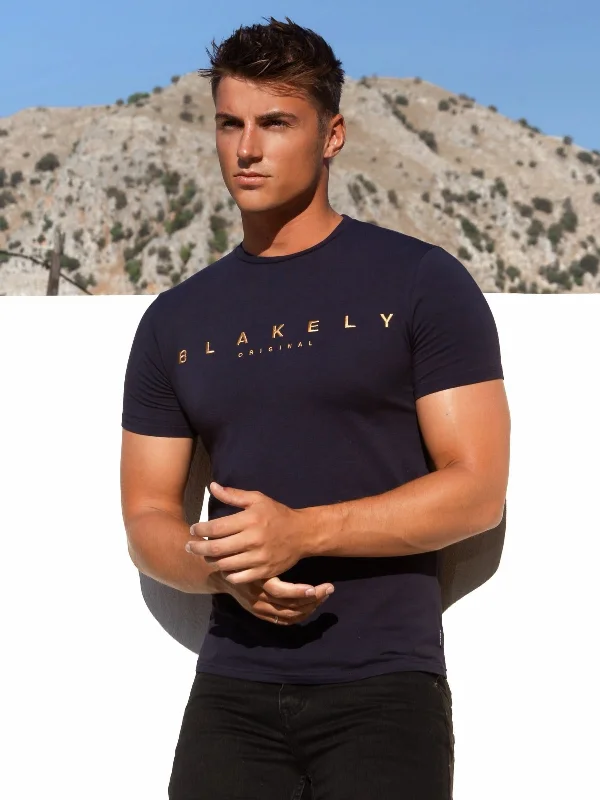 Men’s short-sleeve Henley shirt-Imola T-Shirt - Navy