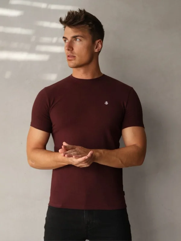 Men’s short-sleeve trendy style-Livorno T-Shirt - Burgundy