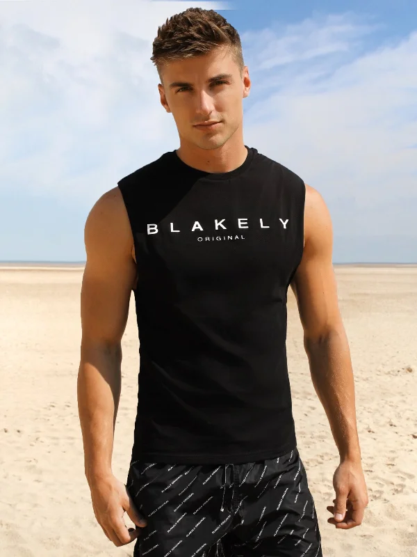 Men’s short-sleeve quick-dry shirt-Roca Beach Sleeveless Tee - Black