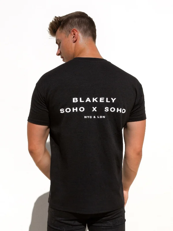 Men’s short-sleeve trendy print-Soho Relaxed T-Shirt - Black