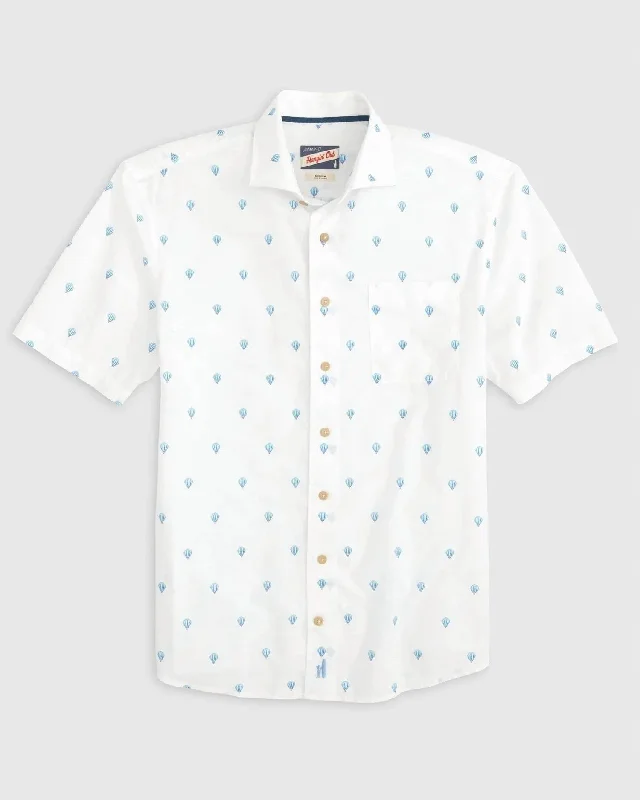 Men’s slim-fit Oxford shirt-Bonnie Hangin' Out Button Up Shirt In White