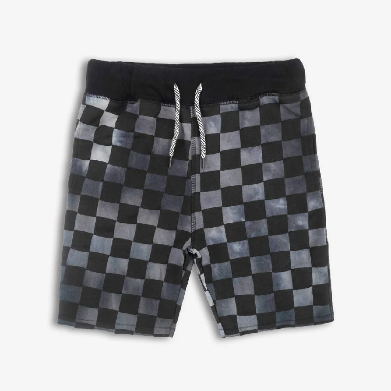 Men’s slim-fit khaki pants-Camp Shorts | Black Check