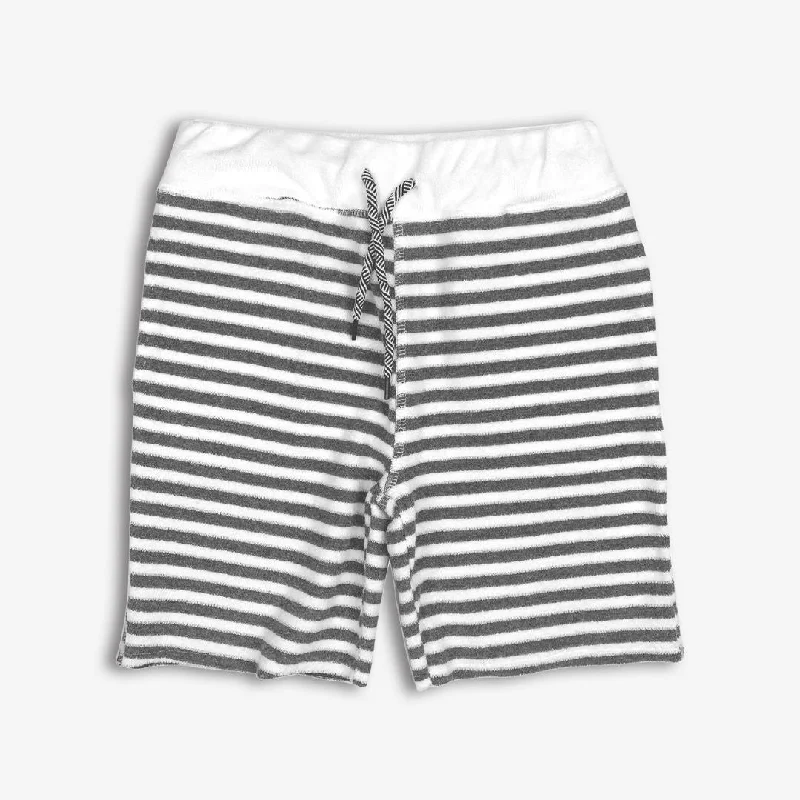 Men’s classic khaki jeans-Camp Shorts | Grey Stripe Terry